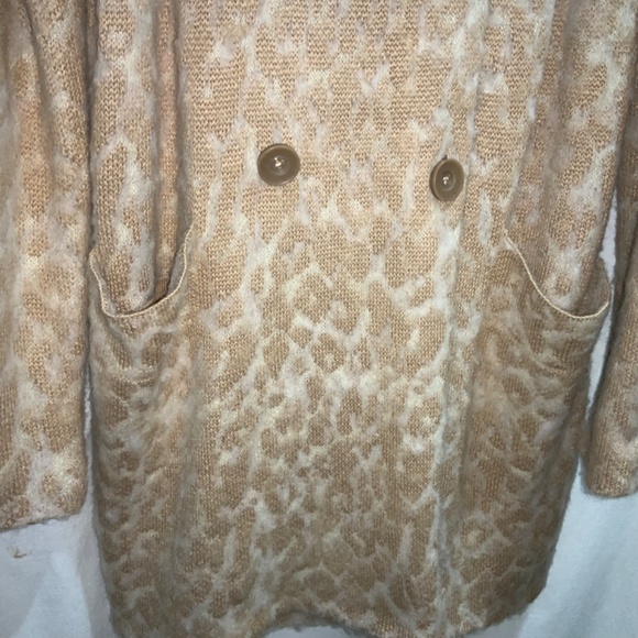 Free People Wild Things Knit Pea Coat Sz S soft knit alpaca blend oversized - Picture 3 of 9